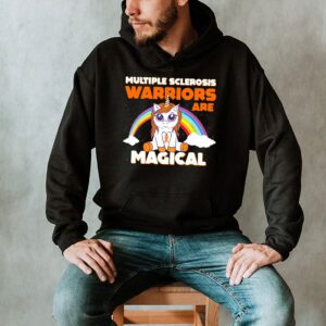 Multiple Sclerosis Warriors Magical Unicorn Orange Ribbon Hoodie 2 1