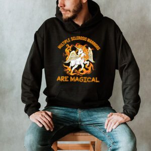 Multiple Sclerosis Warriors Magical Unicorn Orange Ribbon Hoodie 2 2