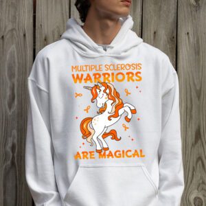 Multiple Sclerosis Warriors Magical Unicorn Orange Ribbon Hoodie 2 3