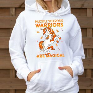 Multiple Sclerosis Warriors Magical Unicorn Orange Ribbon Hoodie 3 1