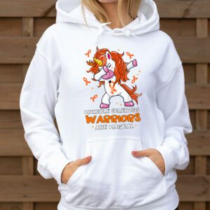 Multiple Sclerosis Warriors Magical Unicorn Orange Ribbon Hoodie 3