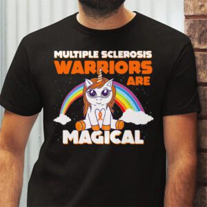 Multiple Sclerosis Warriors Magical Unicorn Orange Ribbon T Shirt 2 1