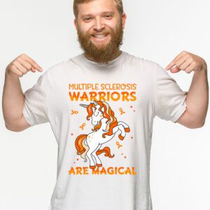 Multiple Sclerosis Warriors Magical Unicorn Orange Ribbon T Shirt 2 3