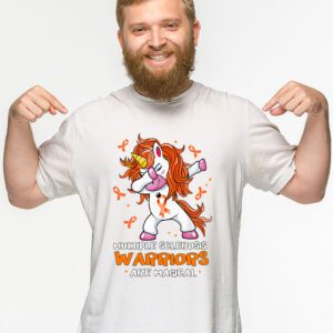 Multiple Sclerosis Warriors Magical Unicorn Orange Ribbon T Shirt 2