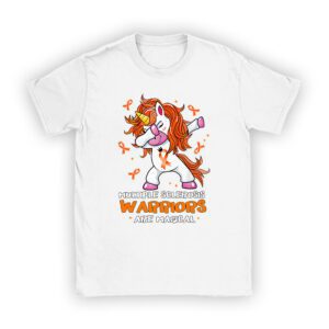 Multiple Sclerosis Warriors Magical Unicorn Orange Ribbon T-Shirt