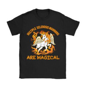 Multiple Sclerosis Warriors Magical Unicorn Orange Ribbon T-Shirt