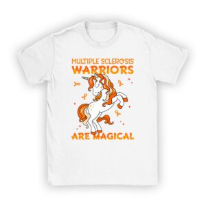 Multiple Sclerosis Warriors Magical Unicorn Orange Ribbon T-Shirt