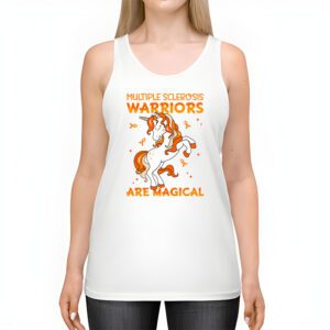 Multiple Sclerosis Warriors Magical Unicorn Orange Ribbon Tank Top 2 3