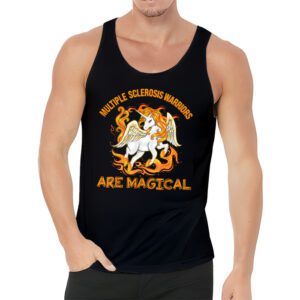 Multiple Sclerosis Warriors Magical Unicorn Orange Ribbon Tank Top 3 2