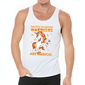 Multiple Sclerosis Warriors Magical Unicorn Orange Ribbon Tank Top 3 3