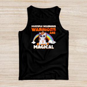 Multiple Sclerosis Warriors Magical Unicorn Orange Ribbon Tank Top