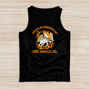 Multiple Sclerosis Warriors Magical Unicorn Orange Ribbon Tank Top