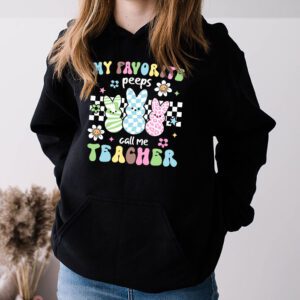 My Favorite Peep Call Me Teacher Groovy Happy Easter Day Hoodie 3 4