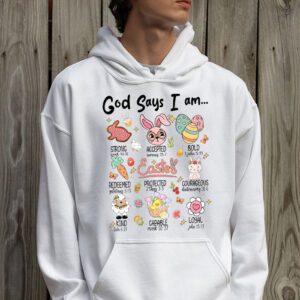 Retro God Says I Am Christian Jesus Happy Easter Day Bunny Hoodie 2 1