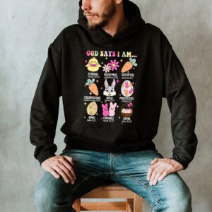 Retro God Says I Am Christian Jesus Happy Easter Day Bunny Hoodie 2 2