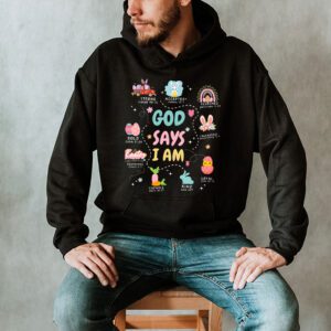 Retro God Says I Am Christian Jesus Happy Easter Day Bunny Hoodie 2 6