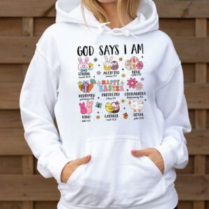 Retro God Says I Am Christian Jesus Happy Easter Day Bunny Hoodie 3 2