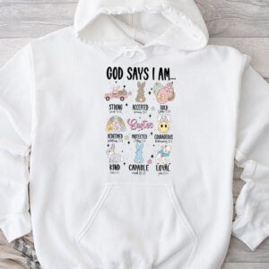 Retro God Says I Am Christian Jesus Happy Easter Day Bunny Hoodie