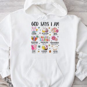 Retro God Says I Am Christian Jesus Happy Easter Day Bunny Hoodie