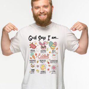 Retro God Says I Am Christian Jesus Happy Easter Day Bunny T Shirt 2 1