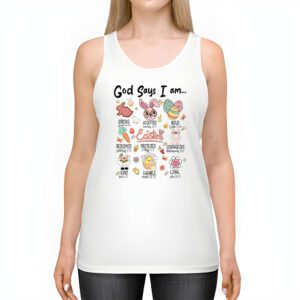 Retro God Says I Am Christian Jesus Happy Easter Day Bunny Tank Top 2 1