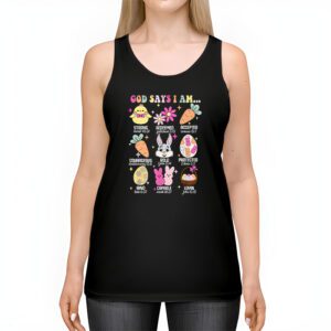 Retro God Says I Am Christian Jesus Happy Easter Day Bunny Tank Top 2 2