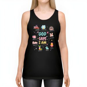 Retro God Says I Am Christian Jesus Happy Easter Day Bunny Tank Top 2 6