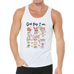 Retro God Says I Am Christian Jesus Happy Easter Day Bunny Tank Top 3 1