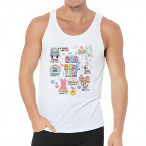 Retro God Says I Am Christian Jesus Happy Easter Day Bunny Tank Top 3 4