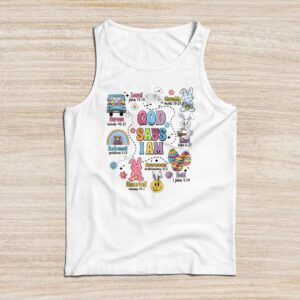 Retro God Says I Am Christian Jesus Happy Easter Day Bunny Tank Top