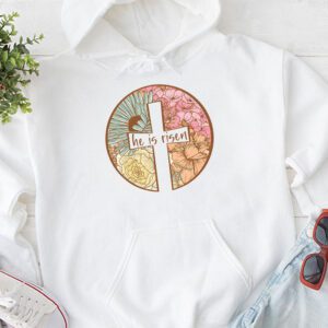 Retro Groovy He Is Risen Floral Jesus Easter Day Christians Hoodie 1 10