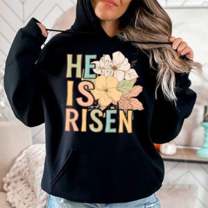 Retro Groovy He Is Risen Floral Jesus Easter Day Christians Hoodie 1 6