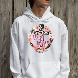 Retro Groovy He Is Risen Floral Jesus Easter Day Christians Hoodie 2 1