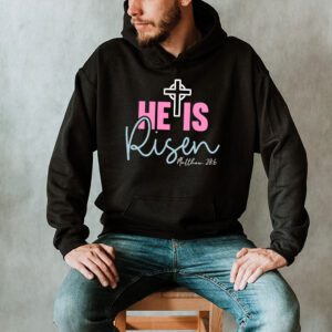 Retro Groovy He Is Risen Floral Jesus Easter Day Christians Hoodie 2 4