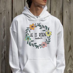 Retro Groovy He Is Risen Floral Jesus Easter Day Christians Hoodie 2 7