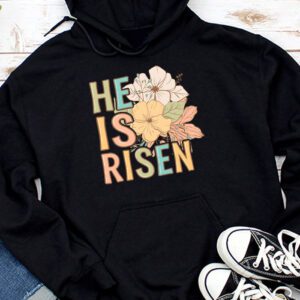 Retro Groovy He Is Risen Floral Jesus Easter Day Christians Hoodie