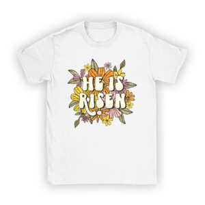 Retro Groovy He Is Risen Floral Jesus Easter Day Christians T-Shirt