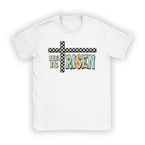 Retro Groovy He Is Risen Floral Jesus Easter Day Christians T-Shirt