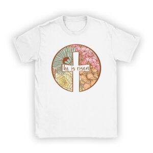 Retro Groovy He Is Risen Floral Jesus Easter Day Christians T-Shirt