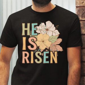 Retro Groovy He Is Risen Floral Jesus Easter Day Christians T Shirt 2 6