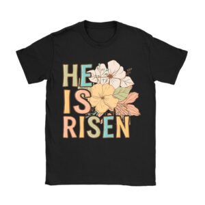Retro Groovy He Is Risen Floral Jesus Easter Day Christians T-Shirt