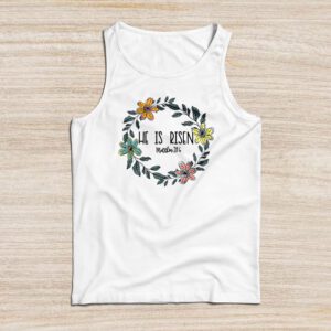 Retro Groovy He Is Risen Floral Jesus Easter Day Christians Tank Top