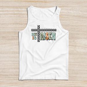 Retro Groovy He Is Risen Floral Jesus Easter Day Christians Tank Top