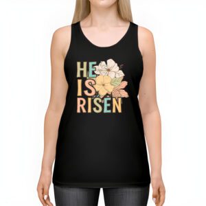 Retro Groovy He Is Risen Floral Jesus Easter Day Christians Tank Top 2 6