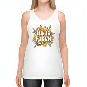 Retro Groovy He Is Risen Floral Jesus Easter Day Christians Tank Top 2 8