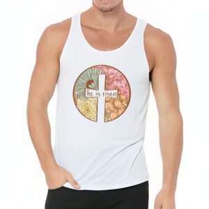 Retro Groovy He Is Risen Floral Jesus Easter Day Christians Tank Top 3 10