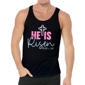 Retro Groovy He Is Risen Floral Jesus Easter Day Christians Tank Top 3 4