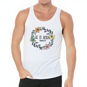 Retro Groovy He Is Risen Floral Jesus Easter Day Christians Tank Top 3 7