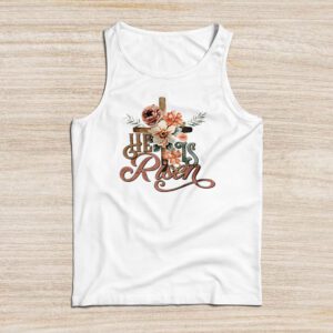 Retro Groovy He Is Risen Floral Jesus Easter Day Christians Tank Top