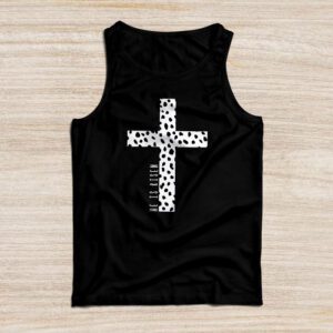 Retro Groovy He Is Risen Floral Jesus Easter Day Christians Tank Top